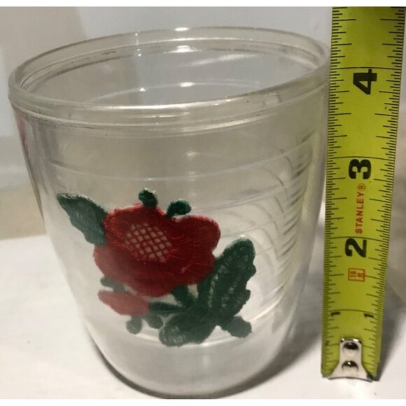 Tervis Tumblers Embroidered Floral Acrylic Tumblers Red, Pink, Yellow Roses 4" - Picture 9 of 10